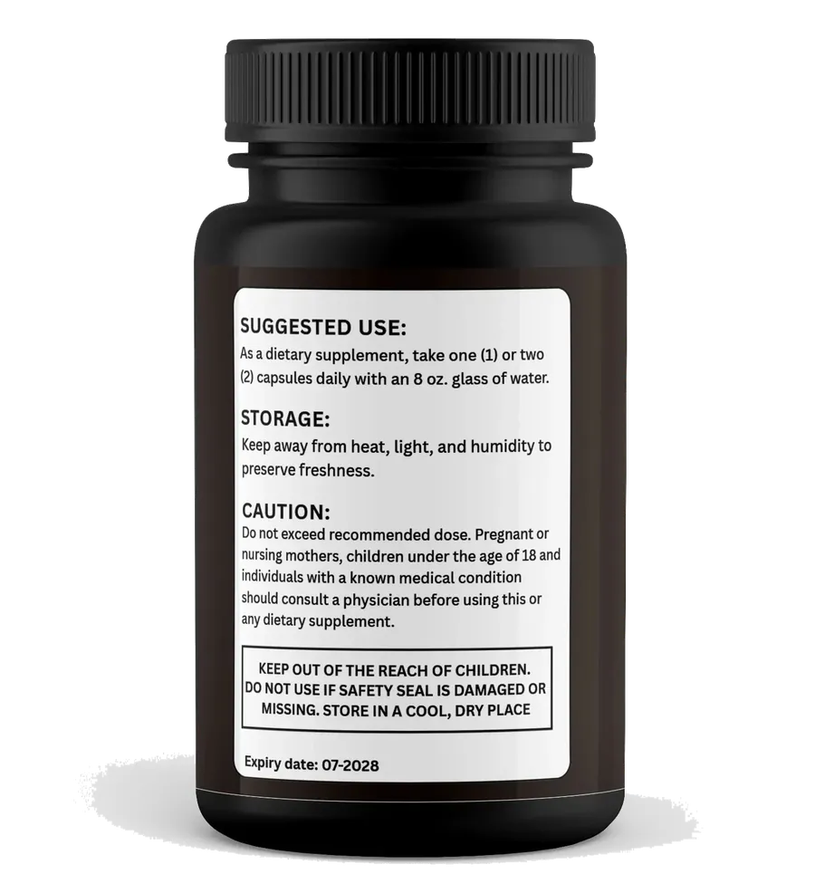 Horsemen side label with suggested use, storage and caution text